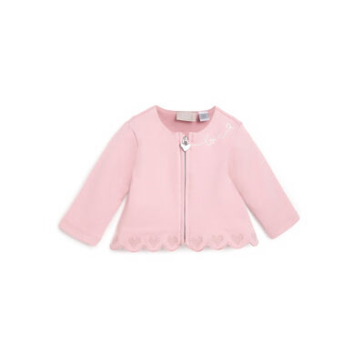Girls Medium Pink Solid Cardigan